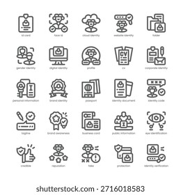 Identity Icon pack for your website, mobile, presentation, and logo design. Identity Icon outline design. Vector graphics illustration and editable stroke.