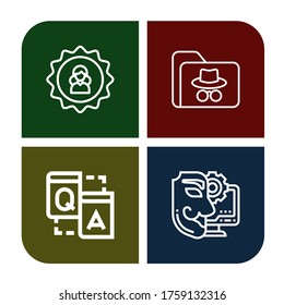 identity icon set. Collection of User, Hacker, Q a, Anonymous icons