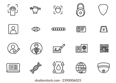 identity icon set. icon related to Identity. suitable for web site design, app, UI, user interfaces. line icon style. simple vector design editable