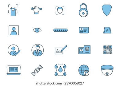 conjunto de iconos de identidad. icono relacionado con Identidad. adecuado para el diseño de sitios web, aplicación, interfaz de usuario, interfaces de usuario. estilo de icono de línea plana. diseño de vector simple editable