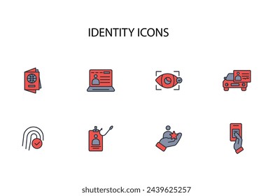identity icon set.vector.Editable stroke.linear style sign for use web design,logo.Symbol illustration.