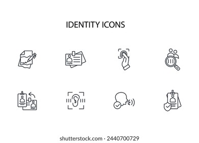 identity icon set.vector.Editable stroke.linear style sign for use web design,logo.Symbol illustration.