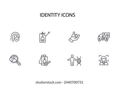 identity icon set.vector.Editable stroke.linear style sign for use web design,logo.Symbol illustration.