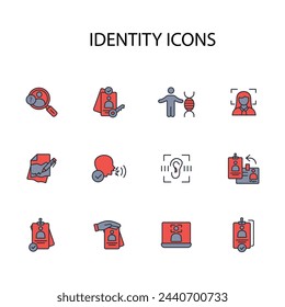 identity icon set.vector.Editable stroke.linear style sign for use web design,logo.Symbol illustration.