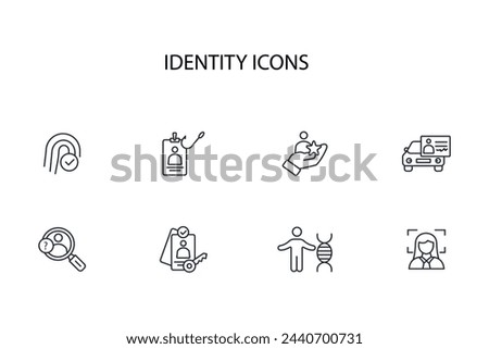 identity icon set.vector.Editable stroke.linear style sign for use web design,logo.Symbol illustration.
