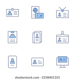 Identity icons set. Line Duotone style, editable stroke. id card, identity, digitalisation, identity card, id, passport.