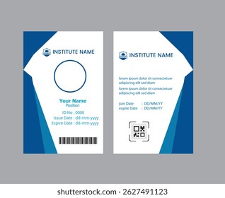 modelo de desenho do cartão de identificação. Design do cartão de identificação da empresa para funcionários. Vetor

