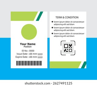 modelo de desenho do cartão de identificação. Design do cartão de identificação da empresa para funcionários. Vetor

