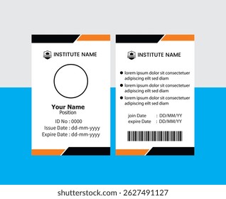 modelo de desenho do cartão de identificação. Design do cartão de identificação da empresa para funcionários. Vetor

