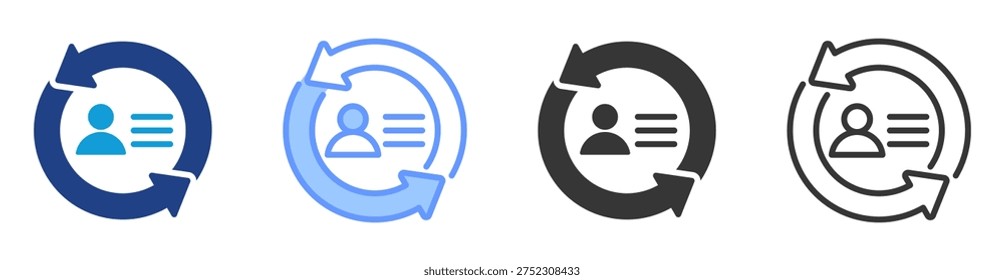 Identity Lifecycle icon set multiple style collection