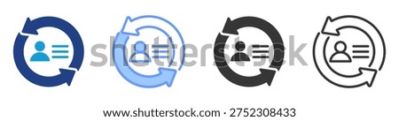 Identity Lifecycle icon set multiple style collection