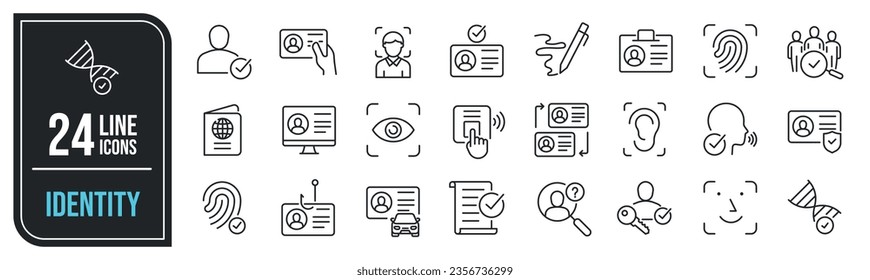 Identity line icons. For website marketing design, logo, app, template, ui, etc. Vector illustration.