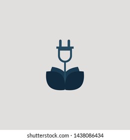 identity logo for plugs and electrical with flower mixed