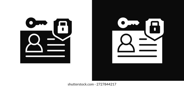 Conjunto De Ícones De Gerenciamento De Identidades Em Preto-E-Branco