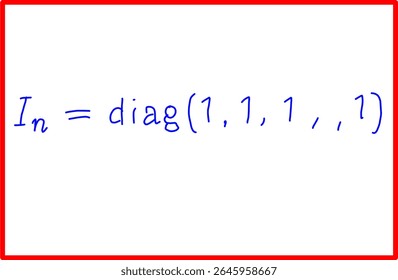 fórmula matemática de matriz de identidade, álgebra de matriz