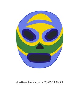 identity mexican luchador mask cartoon. style vibrant, costume history, famous symbol identity mexican luchador mask sign. isolated symbol vector illustration