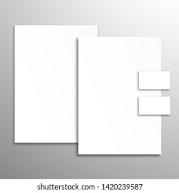 Сorporate identity mock-up.  Letterhead, folder and  business cards