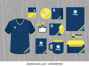 identity mockup set eleven icons