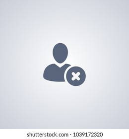 Identity not confirmed icon, Delete contact icon, vector best flat icon on white background , EPS 10