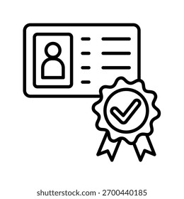 Ilustração do vetor do ícone de contorno de identidade