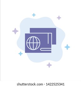 Identity, Pass, Passport, Shopping Blue Icon on Abstract Cloud Background
