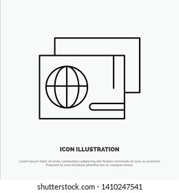 Identity, Pass, Passport, Shopping Vector Line Icon