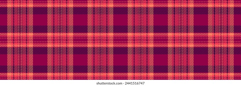 Identity plaid pattern texture, faded seamless tartan check. Bandana textile vector background fabric in red and pink color.