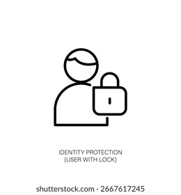 Identity Protection Icon User with Lock