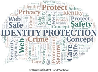 Identity Protection word cloud. Wordcloud made with text only.