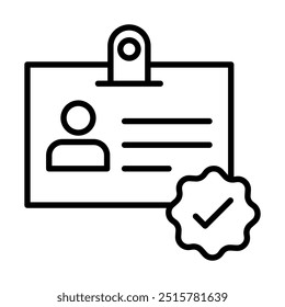 Identity Seal icon line vector illustration