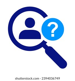 Identity Search question with person. Filter Candidates, Find the Right Fit, Recruiting, Hiring, job, recruitment, resume, search, Prospect, Personal Learning.