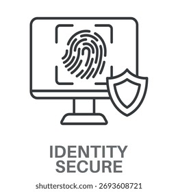 Concepto de contorno seguro de identidad Vector de diseño de estilo simple