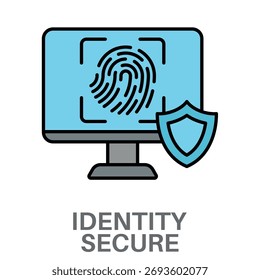 Vector de diseño plano de estilo simple seguro de identidad