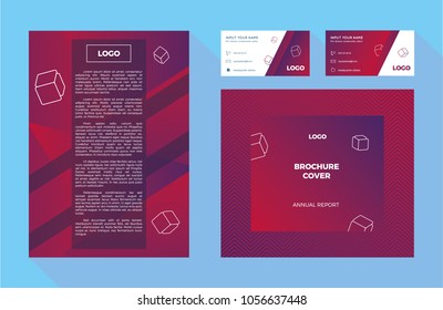Identity set of document, business card in two options and brochure cover, all with place to input your logo