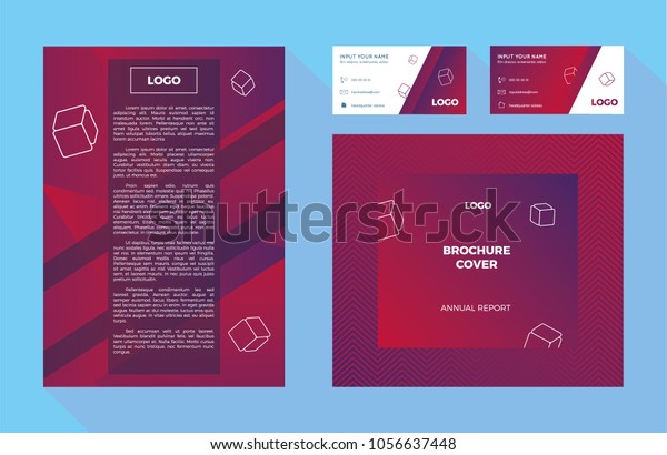 Identity set of
document, business card in two options and brochure cover, all with
place to input your
logo