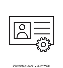 Icono de configuración de identidad Esquema editable Línea de trazo Dibujo EPS