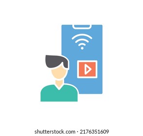 Identity share icon on white background. 