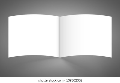 identity small leaflet open template on gray