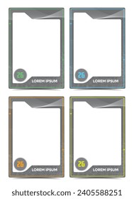 identity sport card or pass picture frame border template design set 