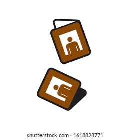 identity square book visa passport logo design vector icon illustration