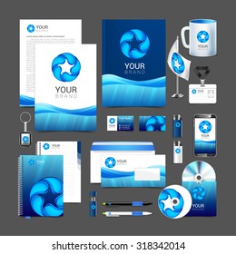 ?orporate identity template with water drop. Vector company style for brandbook and guideline.