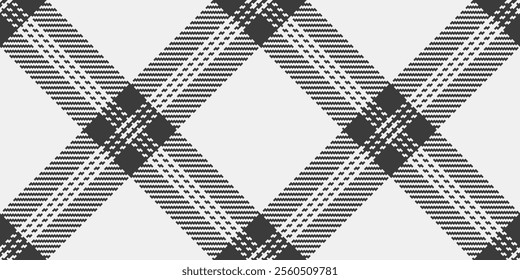 Identity textile tartan seamless, calm check texture background. Simple vector plaid pattern fabric in white and grey colors palette.