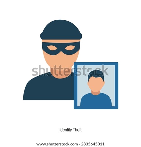 Identity theft concept with hacker stealing personal profile data and user picture