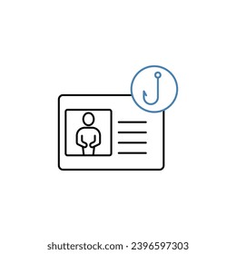 Icono de línea de concepto de robo de identidad. Ilustración de elemento simple.Diseño de símbolos de esquema de concepto de robo de identidad.