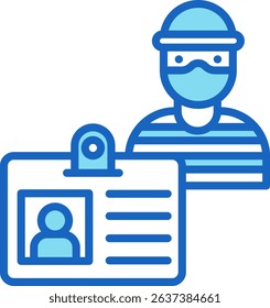 Identity Theft Icon Blue Vector Illustration