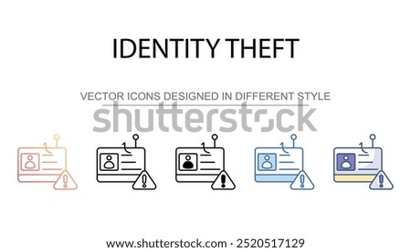 Identity Theft icon design with white background stock illustration