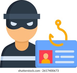 Identity Theft Icon Flat Vector Illustration