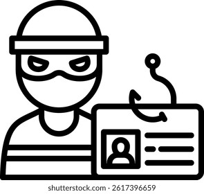 Identity Theft Icon Line Vector Illustration
