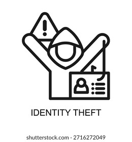 Ilustración vectorial de la línea del icono de robo de identidad