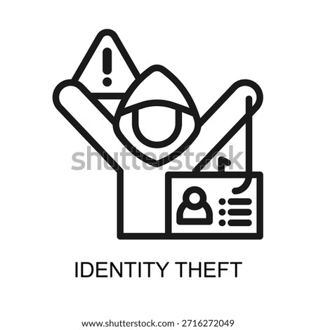 Identity Theft icon line vector illustration
